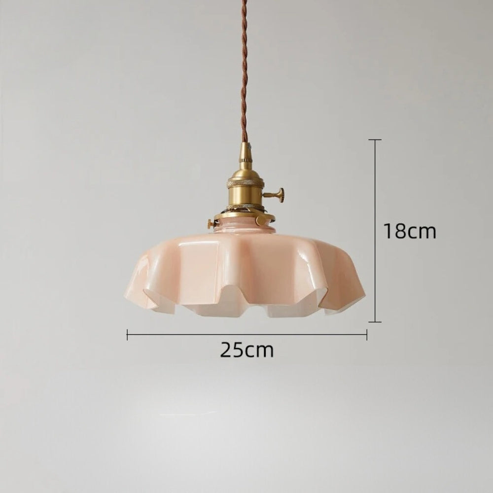 Lustre opaline pastel à collerette ondulée, vue 14