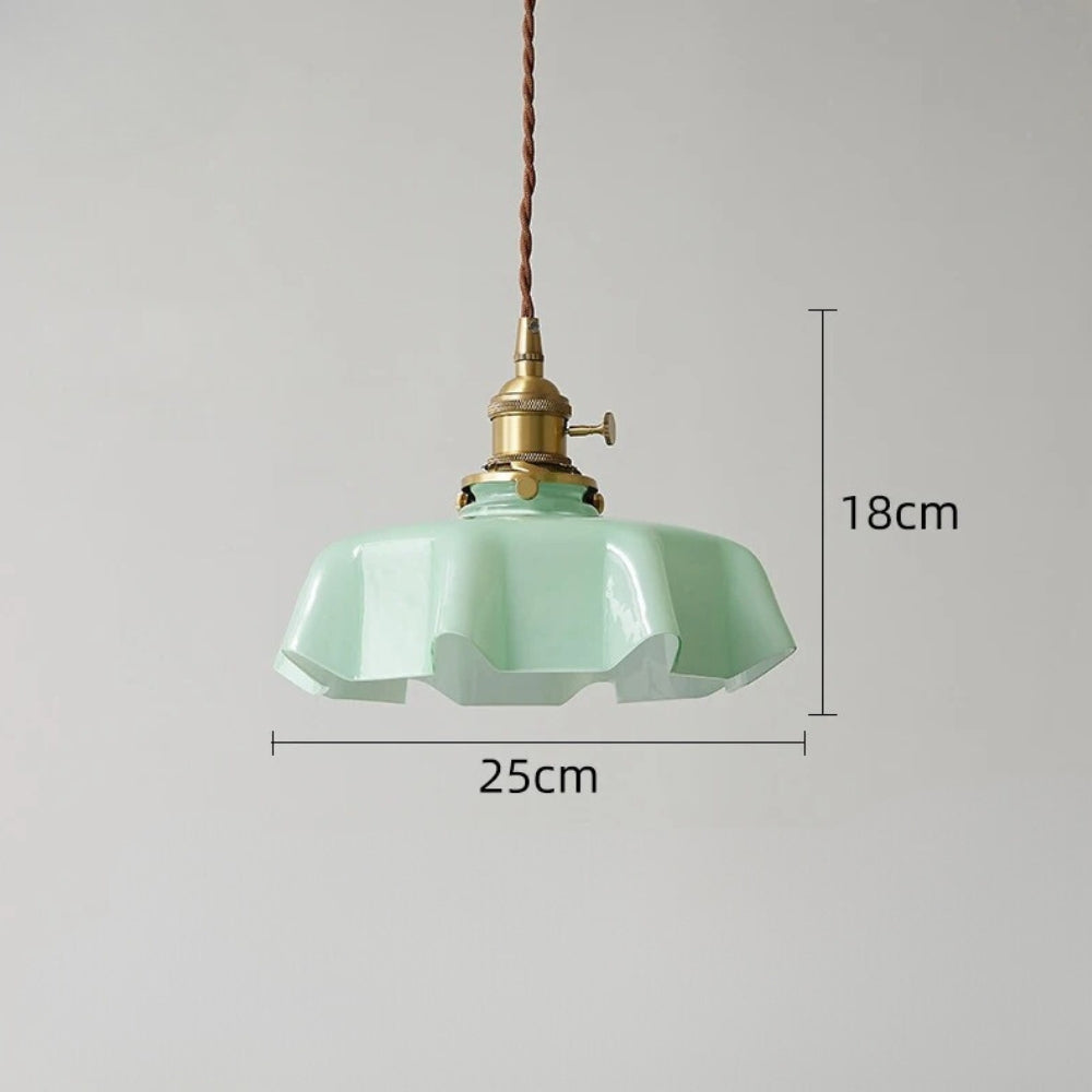 Lustre opaline pastel à collerette ondulée, vue 15