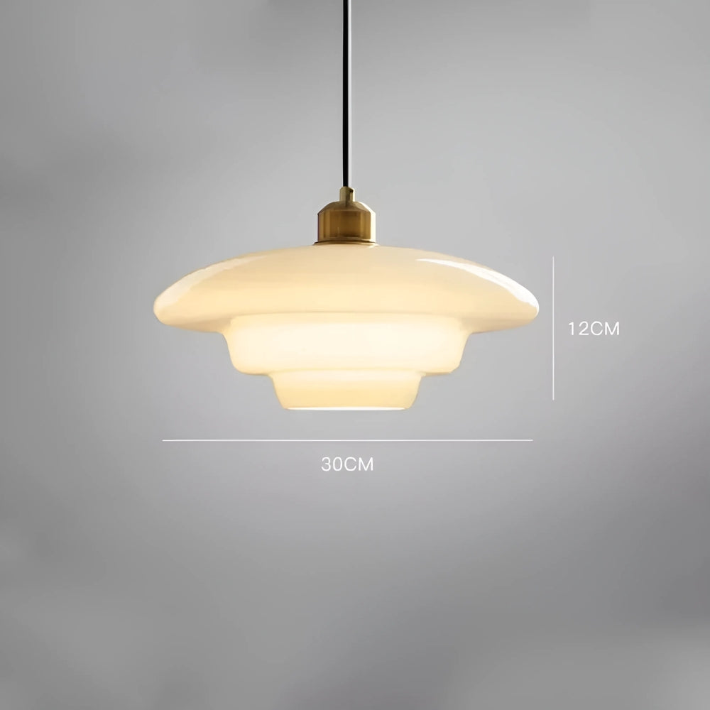 Lustre opaline blanc et laiton, trois silhouettes, vue 7