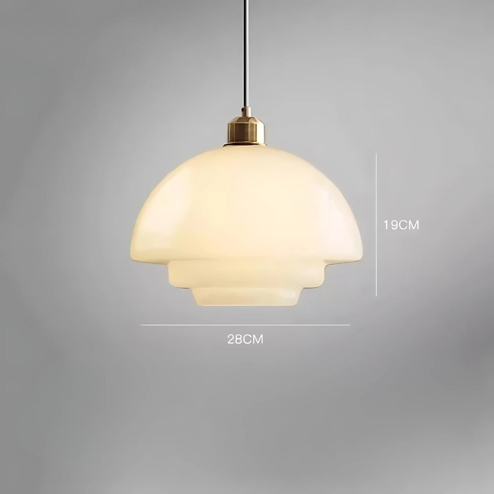 Lustre opaline blanc et laiton, trois silhouettes, vue 8