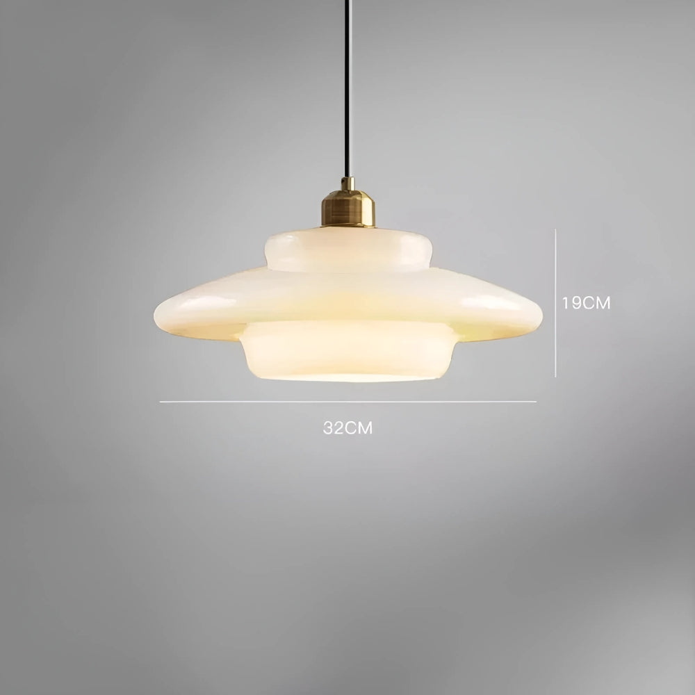 Lustre opaline blanc et laiton, trois silhouettes, vue 9