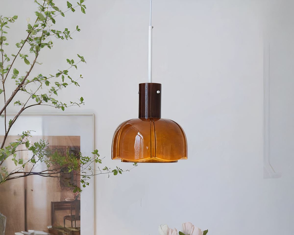 Lustre opaline rétro en verre coloré, cinq teintes, vue 2