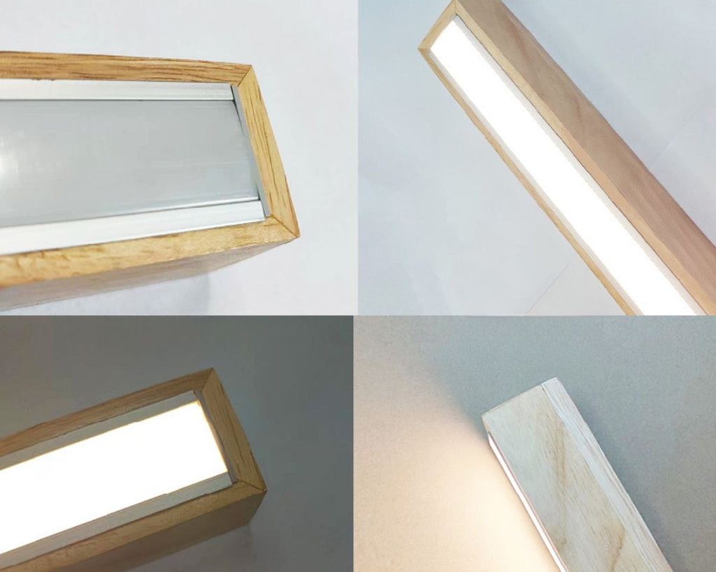 Lustre bohème réglette LED en bois de 120 cm, vue 7