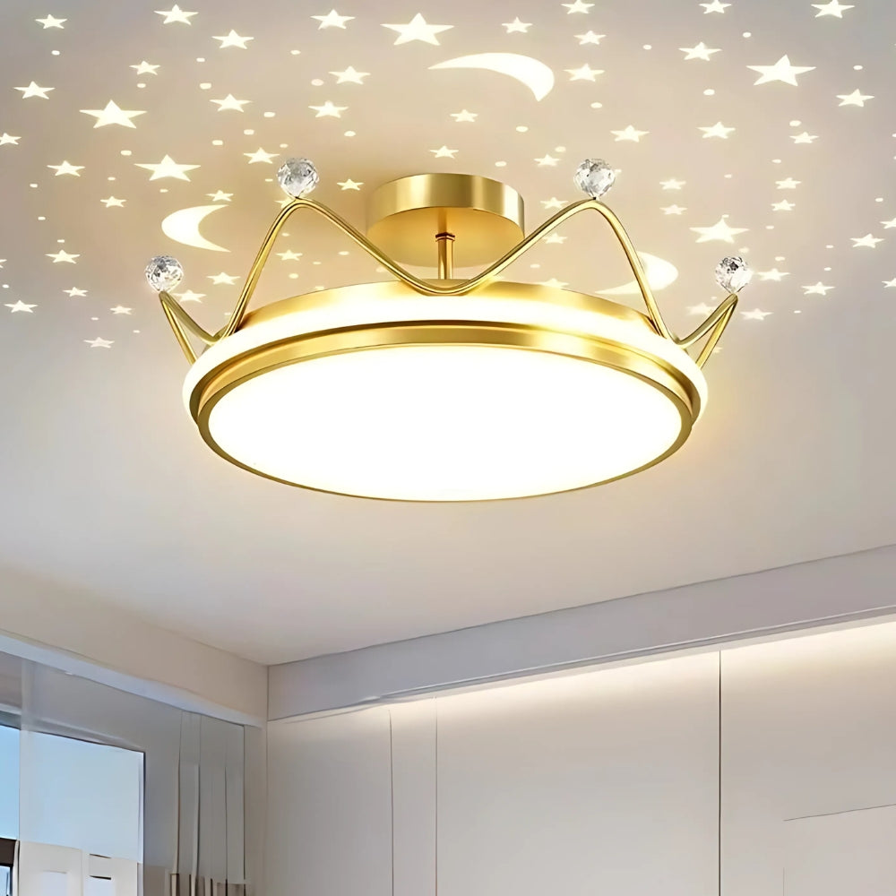 Lustre chambre couronne à projection d'étoiles, vue 6