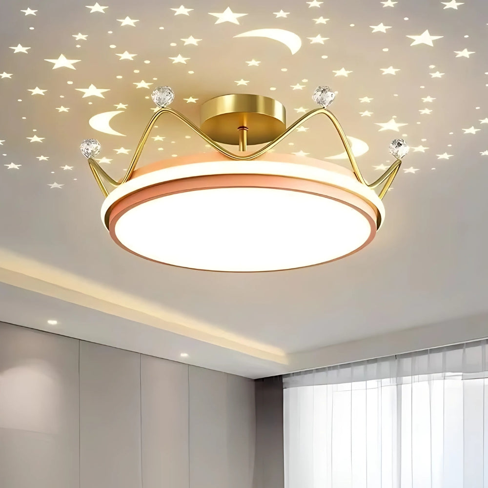 Lustre chambre couronne à projection d'étoiles, vue 7