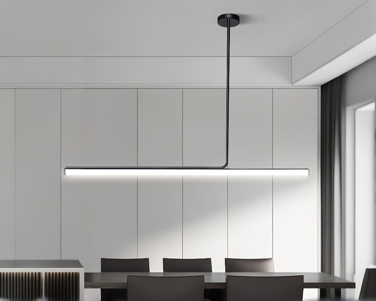 Lustre moderne linéaire fin de 120 cm à LED, vue 3