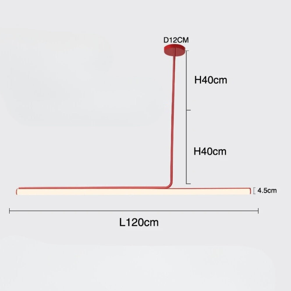 Lustre moderne linéaire fin de 120 cm à LED, vue 8