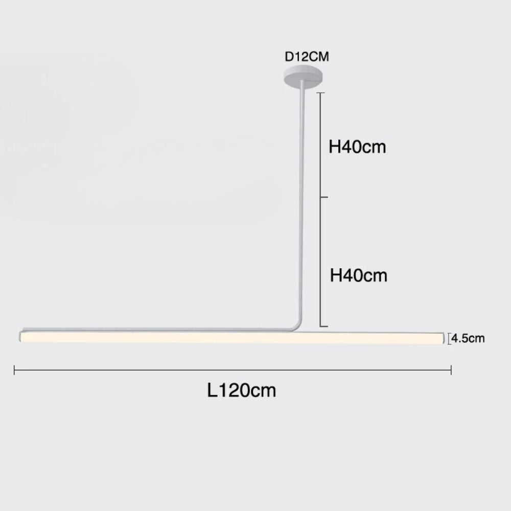 Lustre moderne linéaire fin de 120 cm à LED, vue 9