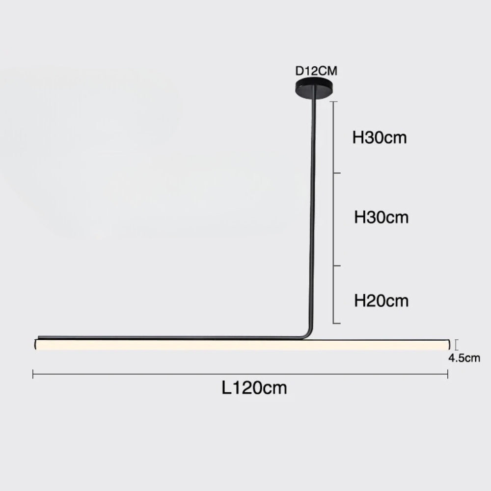 Lustre moderne linéaire fin de 120 cm à LED, vue 10