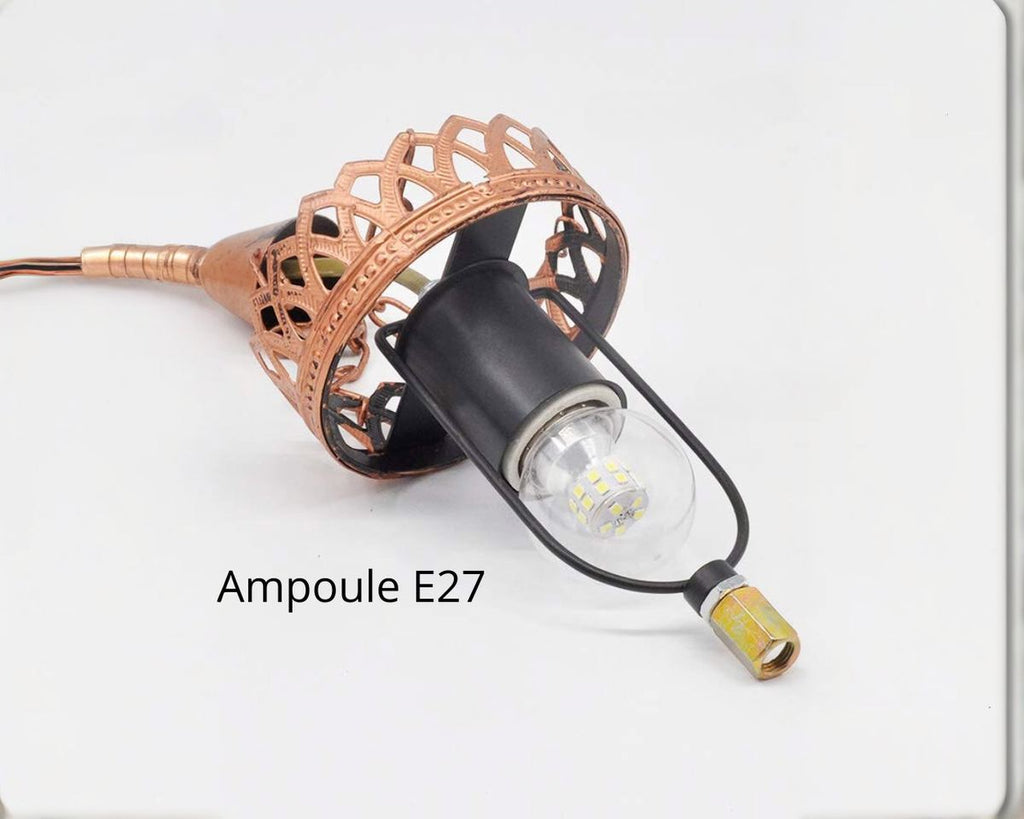 Lustre marocain lanterne en verre multicolore, vue 4