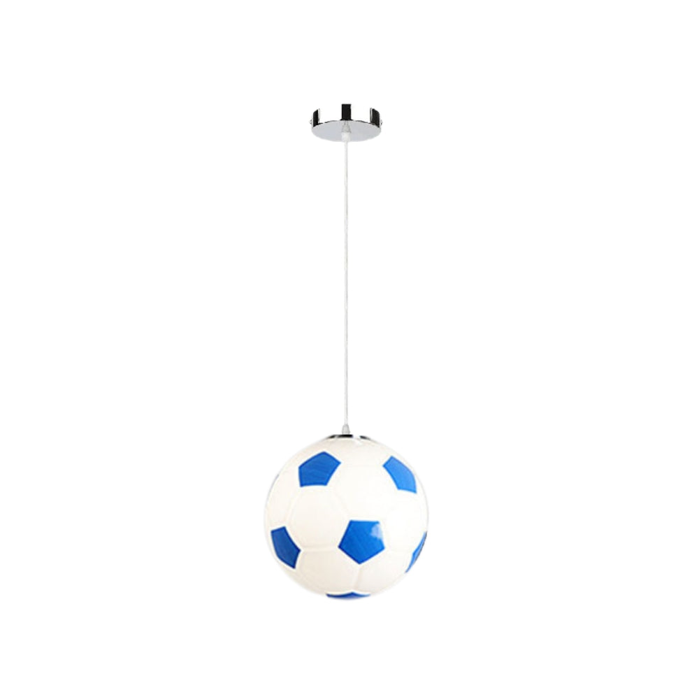 Lustre chambre ballon de football en verre et métal, vue 7