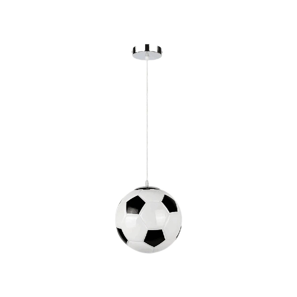 Lustre chambre ballon de football en verre et métal, vue 8