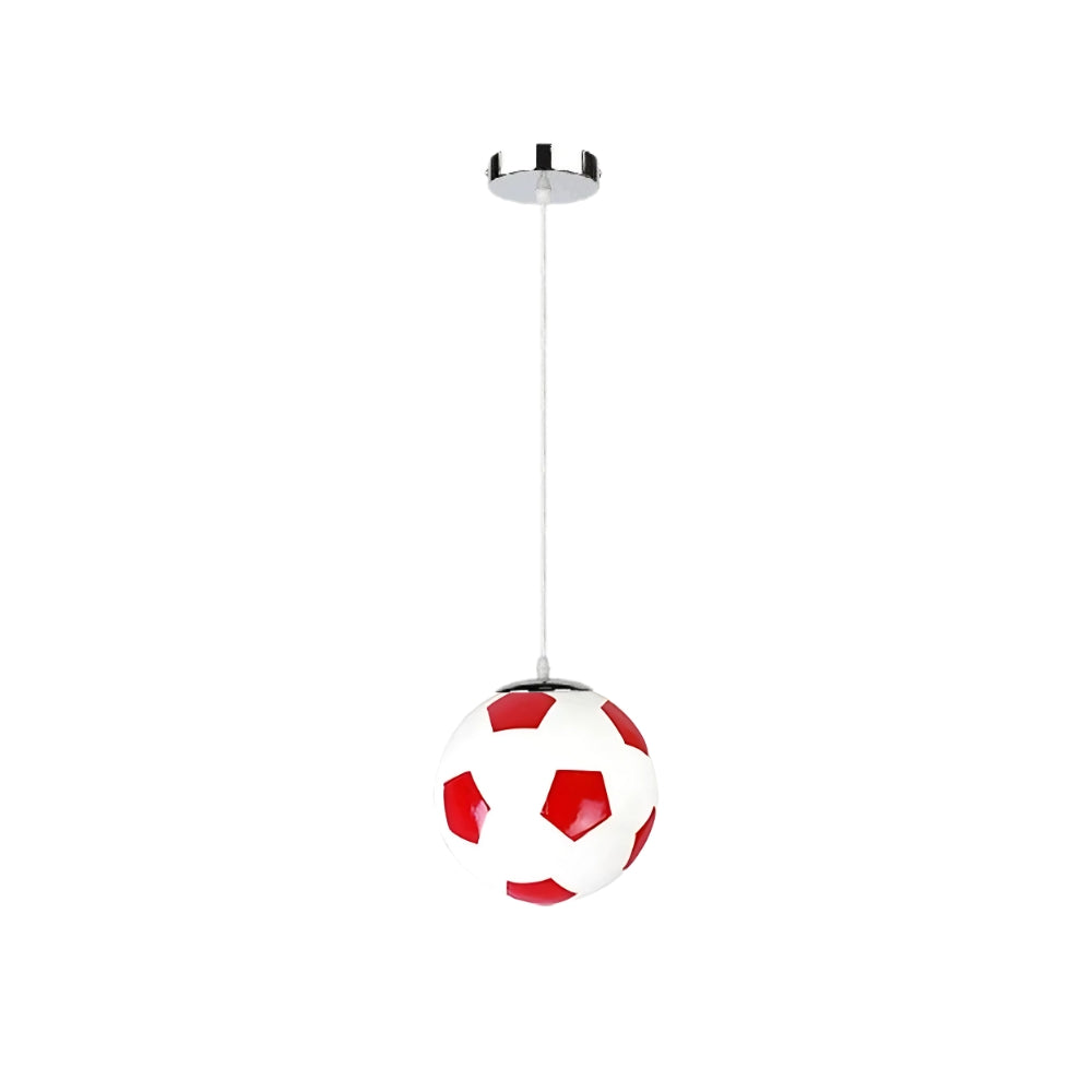 Lustre chambre ballon de football en verre et métal, vue 9
