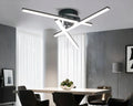 Lustre design plafonnier noir à trois barres lumineuses