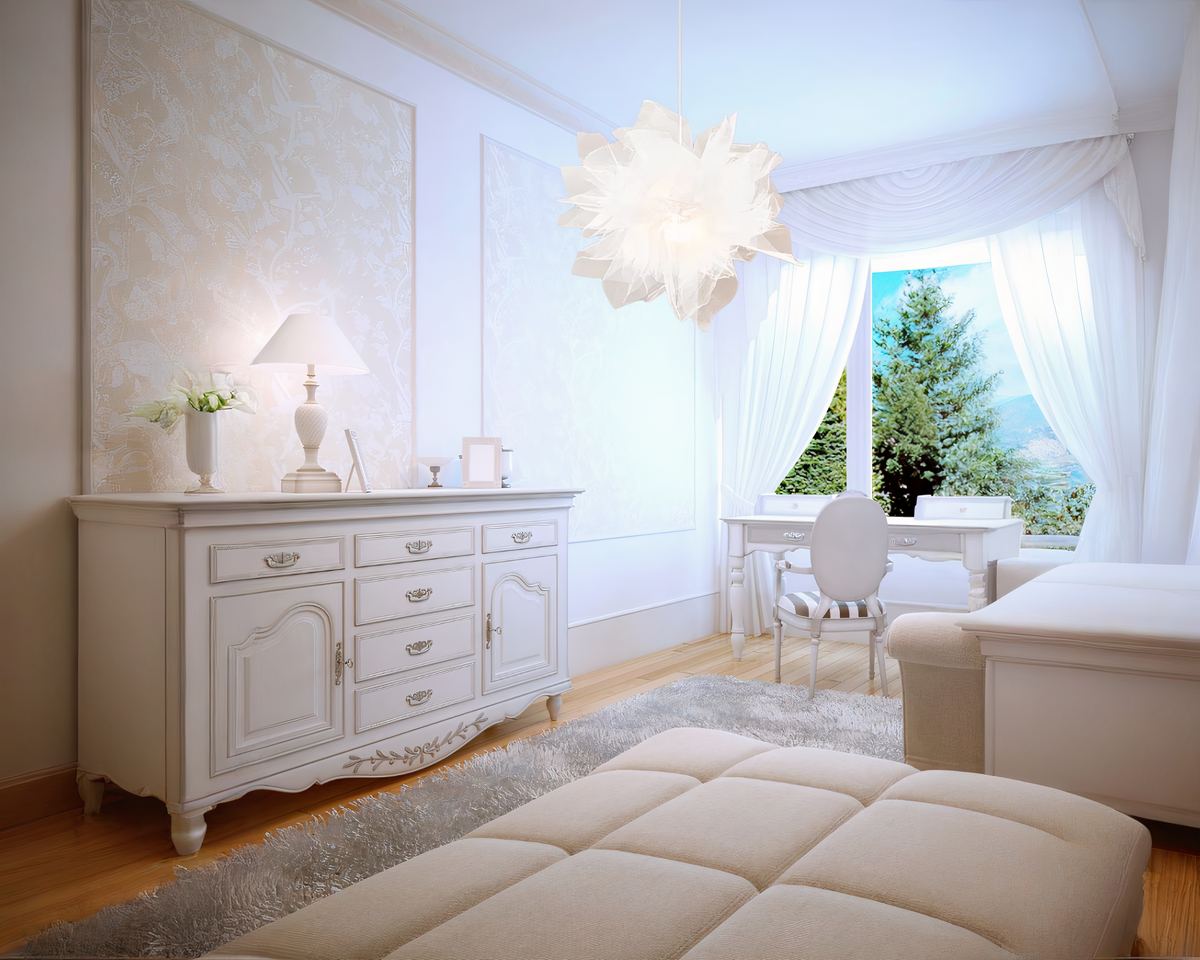 Lustre chambre d'ado en boule de tulle froissé, vue 8
