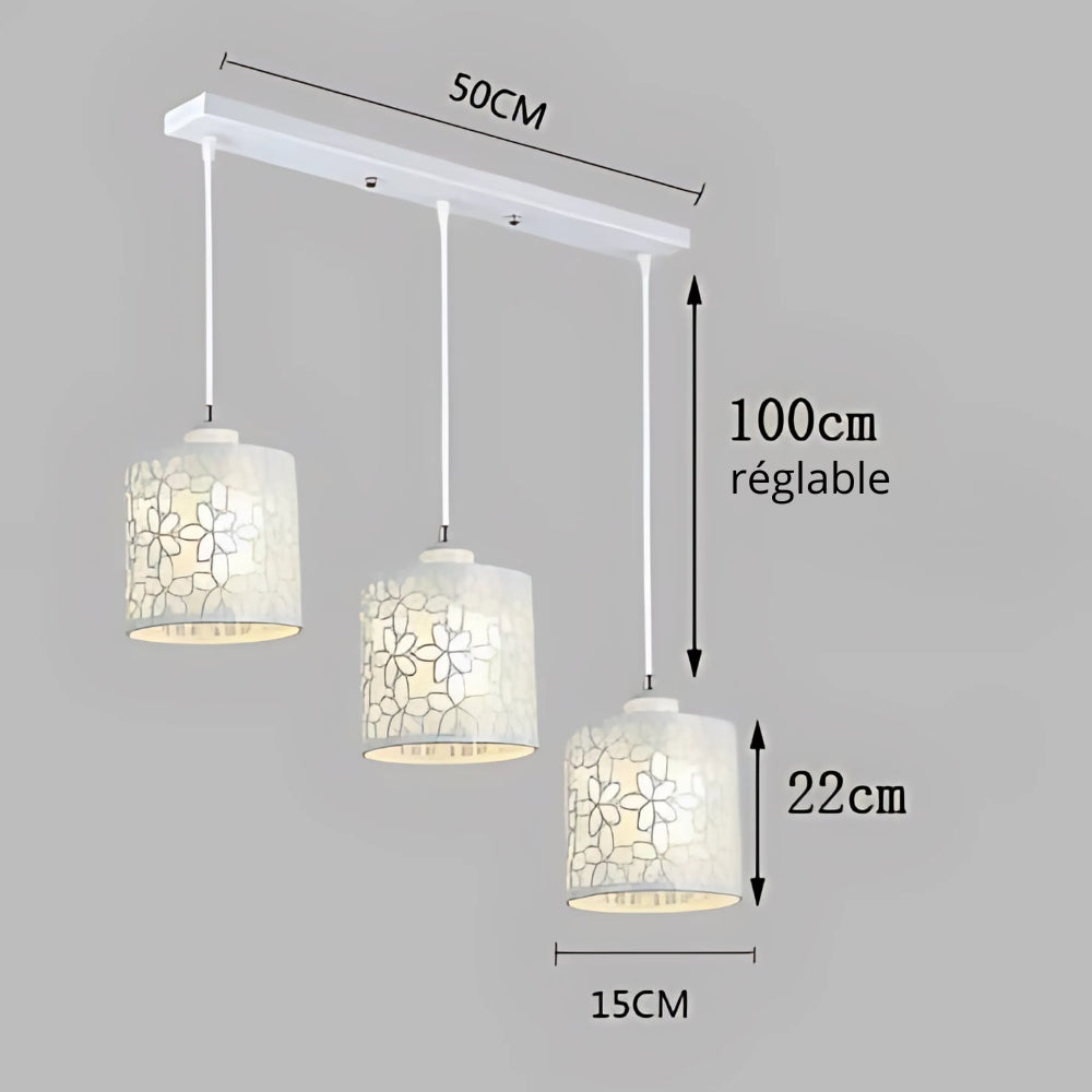 Lustre 3 suspensions ajourées noir ou blanc, vue 8