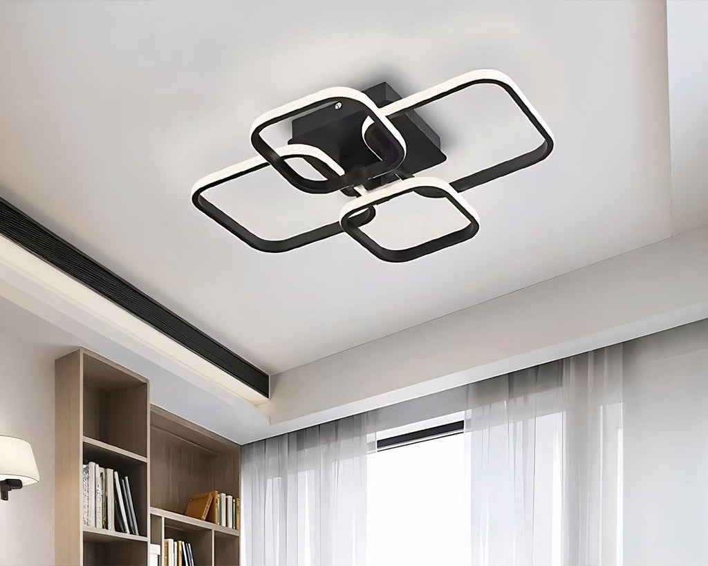 Lustre design plafonnier à carrés emboîtés