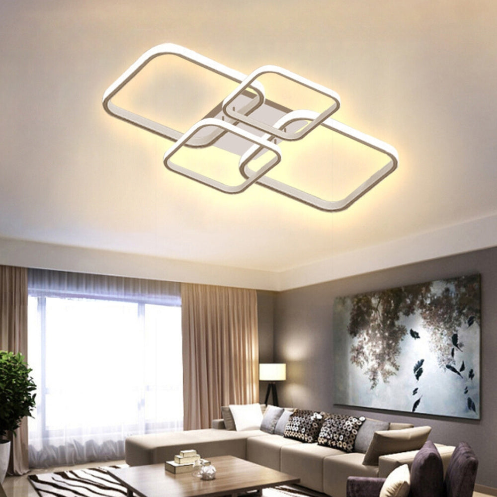 Lustre design plafonnier à carrés emboîtés, vue 5
