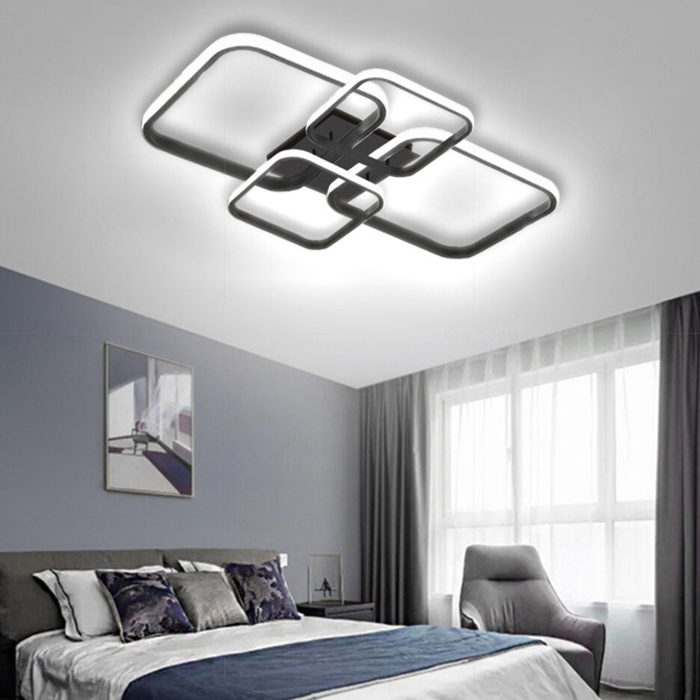 Lustre design plafonnier à carrés emboîtés, vue 8