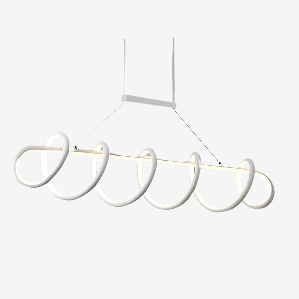 Lustre design spirale LED en boucles suspendues, vue 7