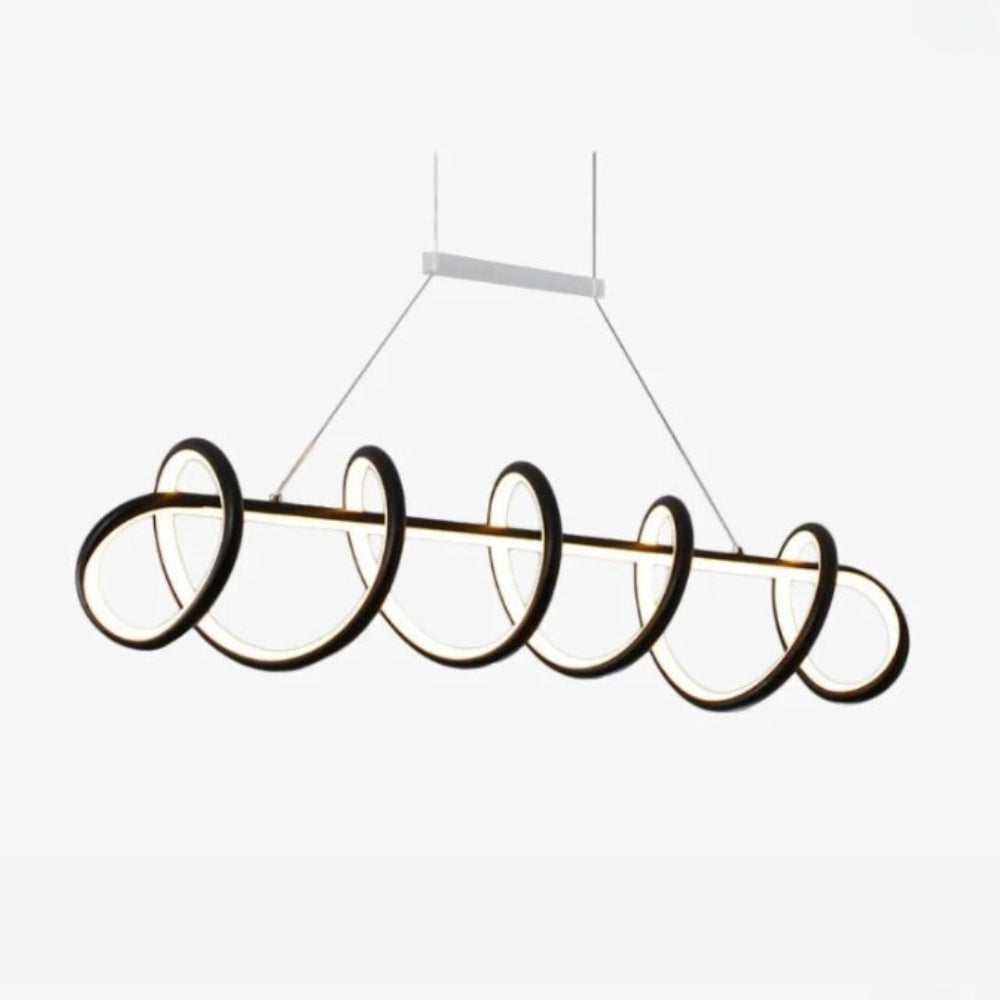 Lustre design spirale LED en boucles suspendues, vue 8