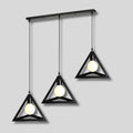 Lustre 3 suspensions triangulaires en métal noir, vue 6