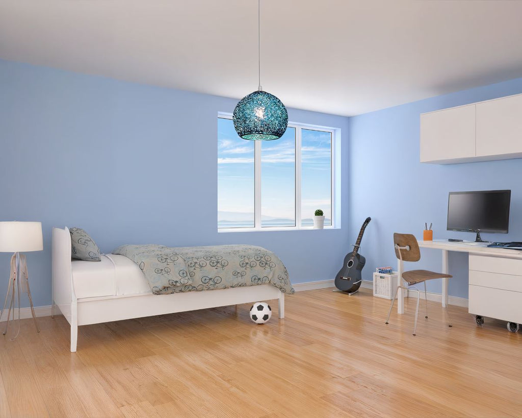 Lustre chambre ado boule en fil d'aluminium emmêlé