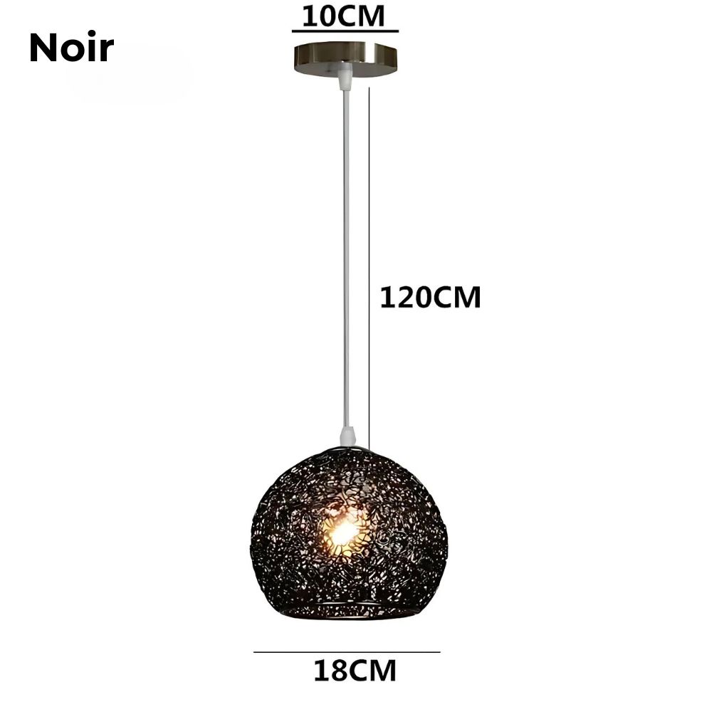 Lustre chambre ado boule en fil d'aluminium emmêlé, vue 8
