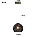 Lustre chambre ado boule en fil d'aluminium emmêlé, vue 8