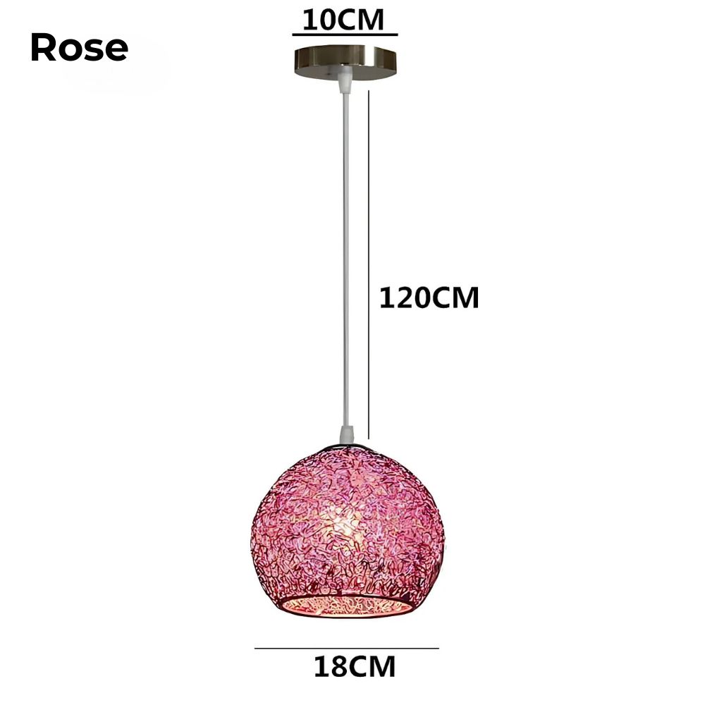 Lustre chambre ado boule en fil d'aluminium emmêlé, vue 12