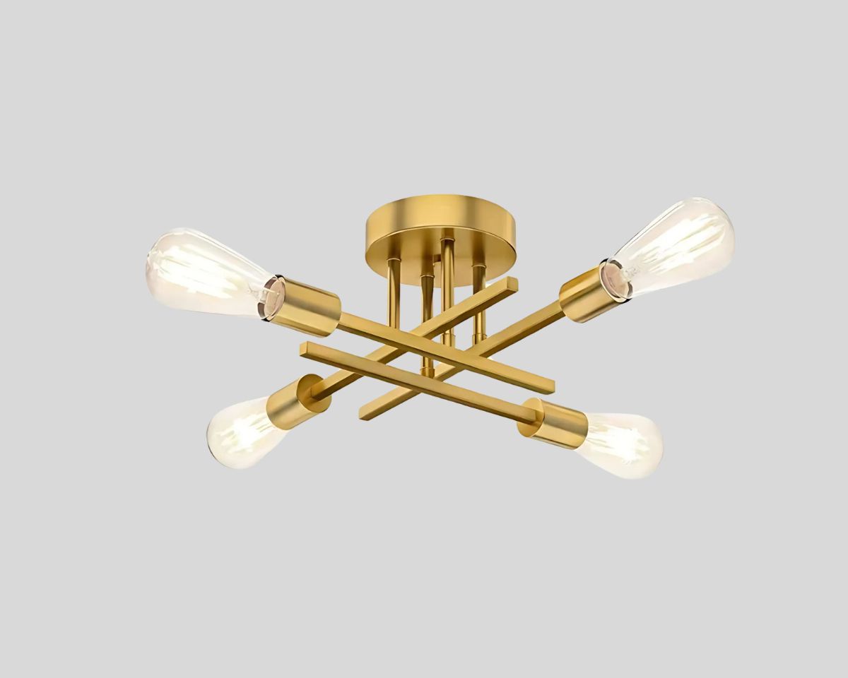 Lustre salle à manger croix minimaliste à 4 ampoules, vue 8