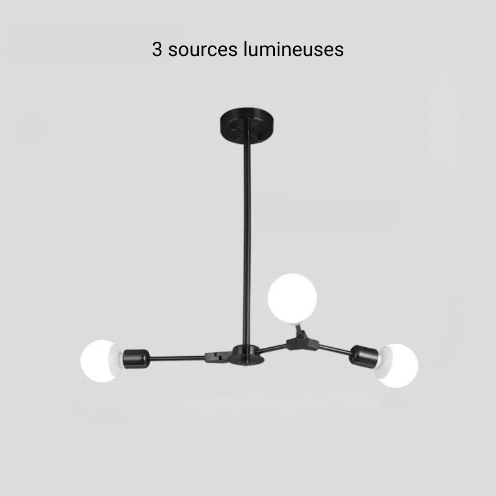 Lustre moderne salon spoutnik à tiges rayonnantes, vue 13