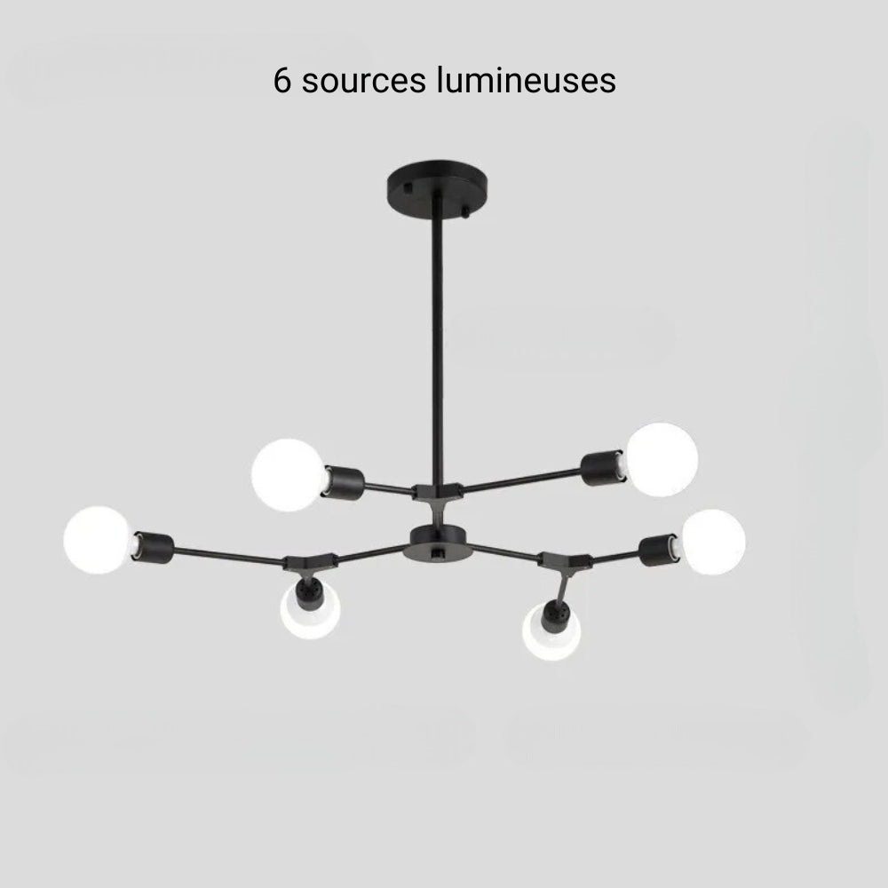 Lustre moderne salon spoutnik à tiges rayonnantes, vue 14