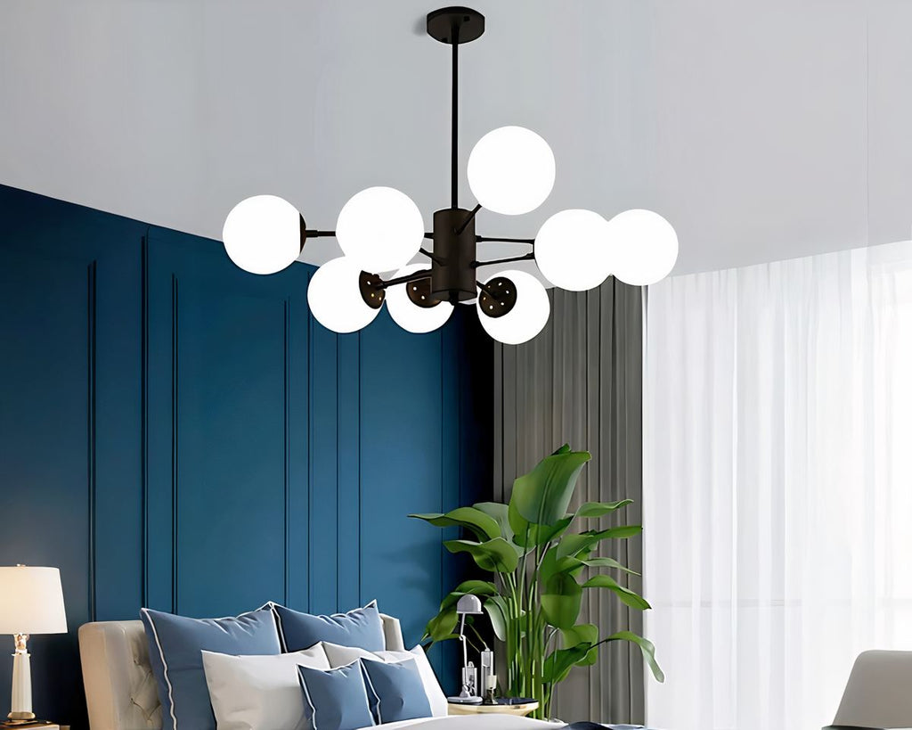 Lustre salle à manger spoutnik suspendu à multiples ampoules