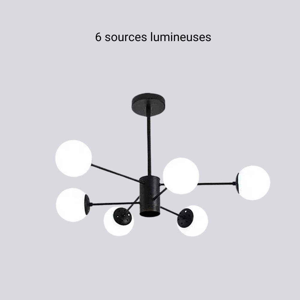 Lustre salle à manger spoutnik suspendu à multiples ampoules, vue 8