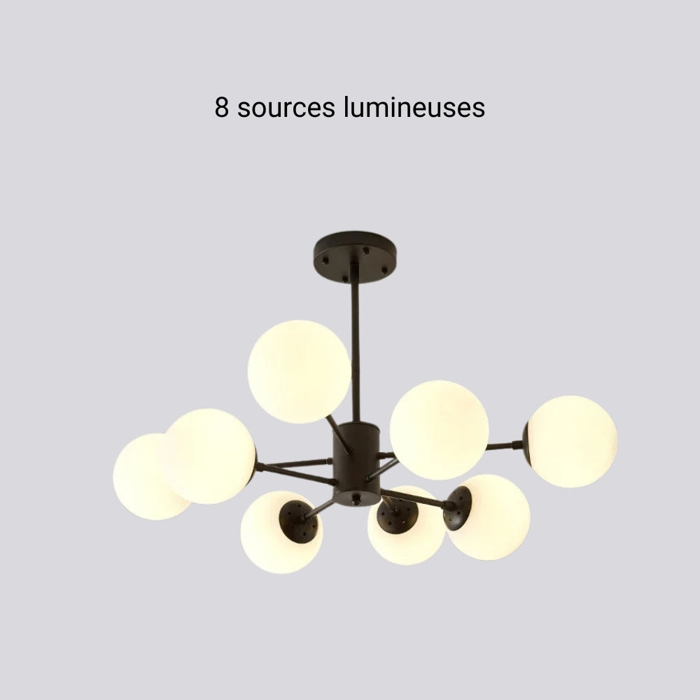 Lustre salle à manger spoutnik suspendu à multiples ampoules, vue 9
