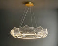 Lustre salle à manger couronne de feuilles en acrylique