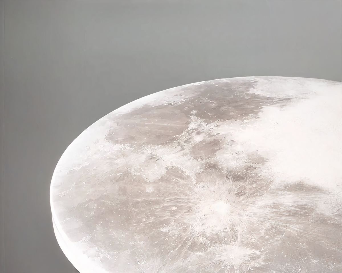 Lustre chambre ado plafonnier lune grise en acrylique, vue 5
