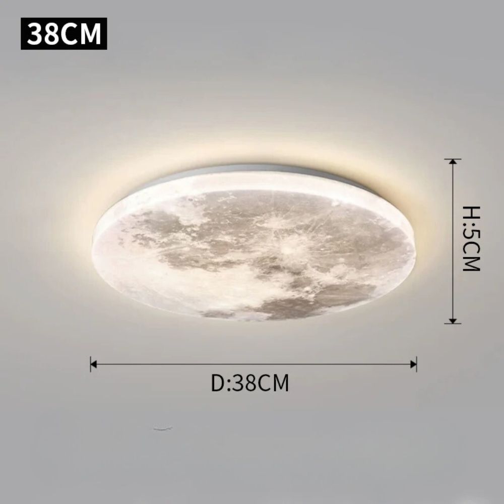 Lustre chambre ado plafonnier lune grise en acrylique, vue 8