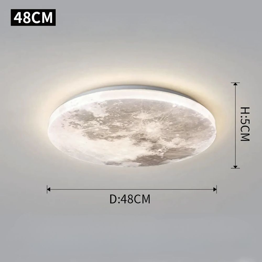 Lustre chambre ado plafonnier lune grise en acrylique, vue 9