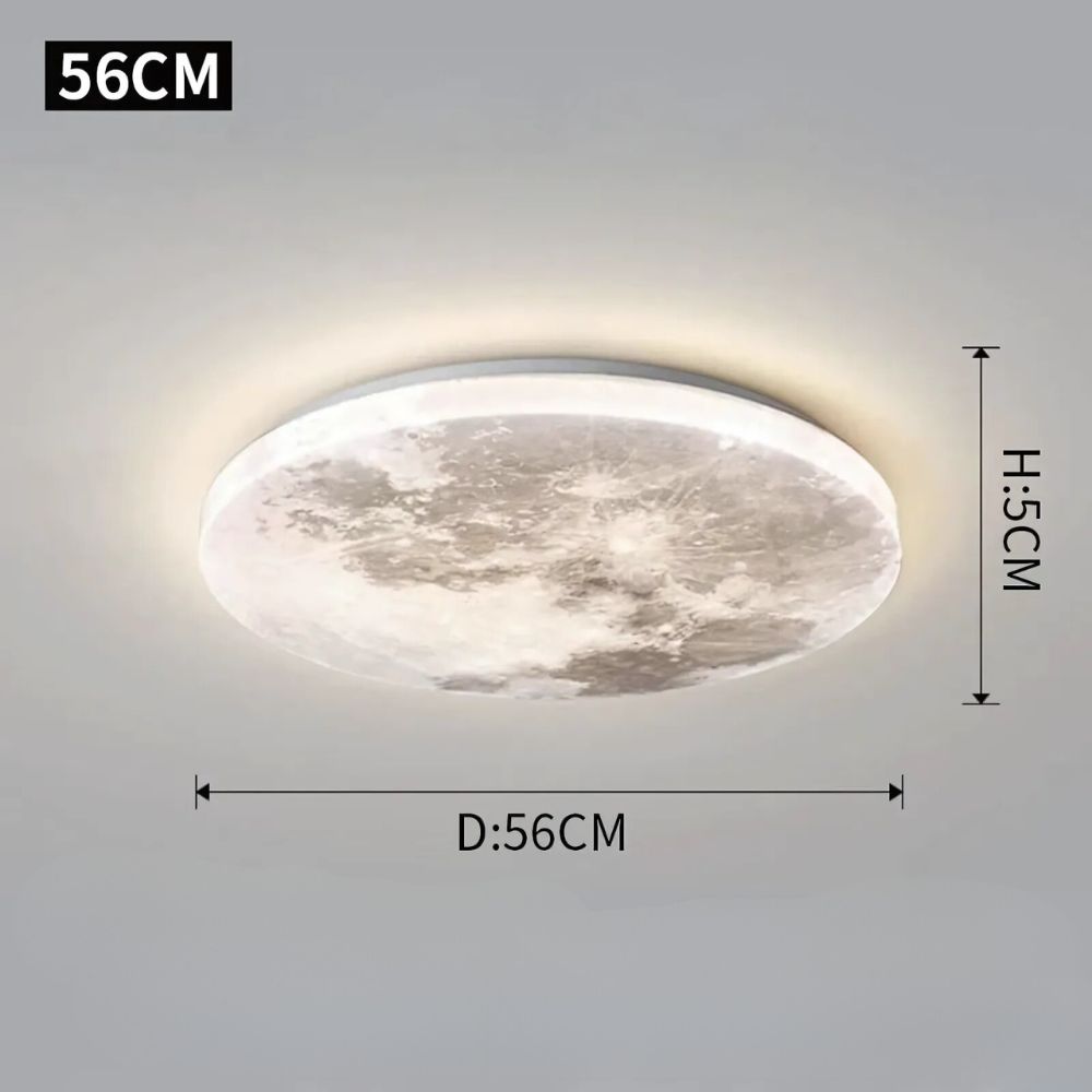 Lustre chambre ado plafonnier lune grise en acrylique, vue 10