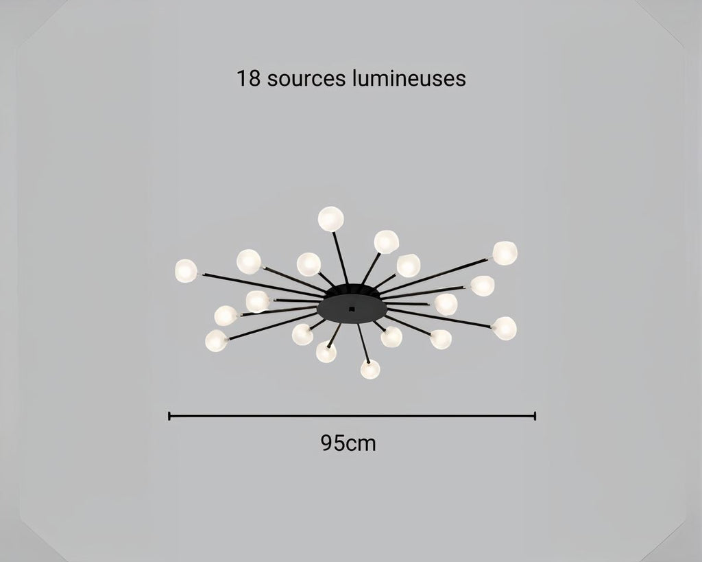 Lustre salle à manger spoutnik plafonnier extra-plat, vue 7