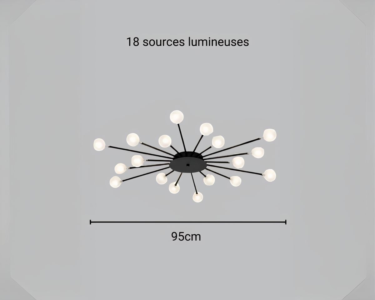 Lustre salle à manger spoutnik plafonnier extra-plat, vue 7