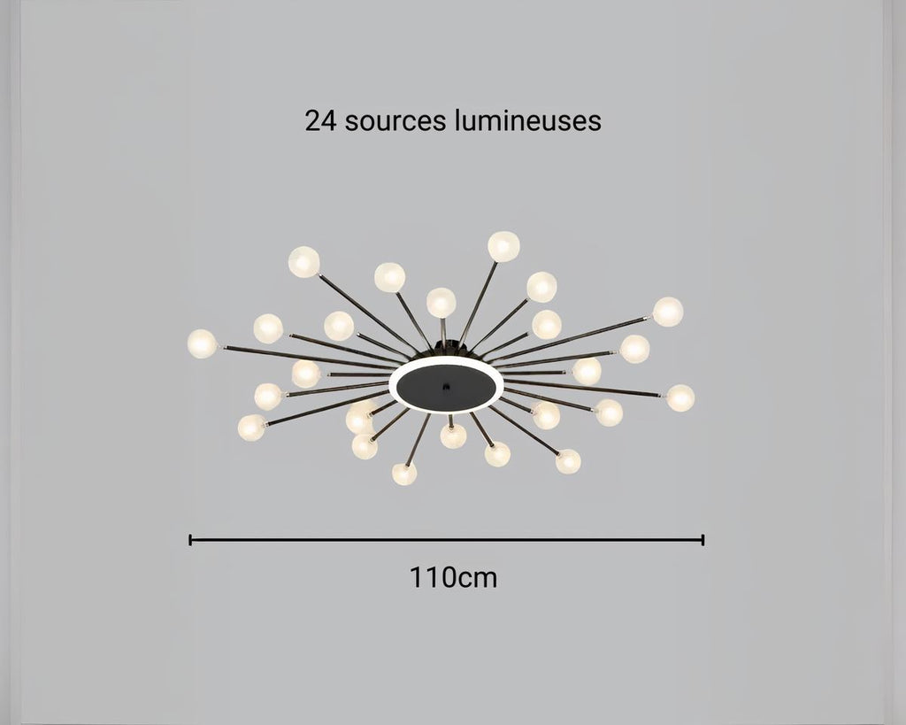 Lustre salle à manger spoutnik plafonnier extra-plat, vue 8