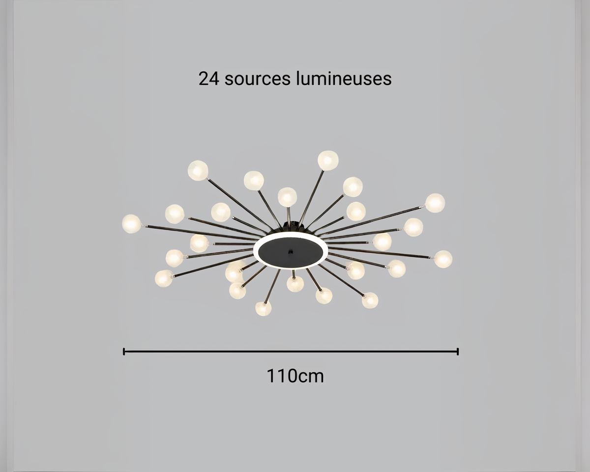 Lustre salle à manger spoutnik plafonnier extra-plat, vue 8