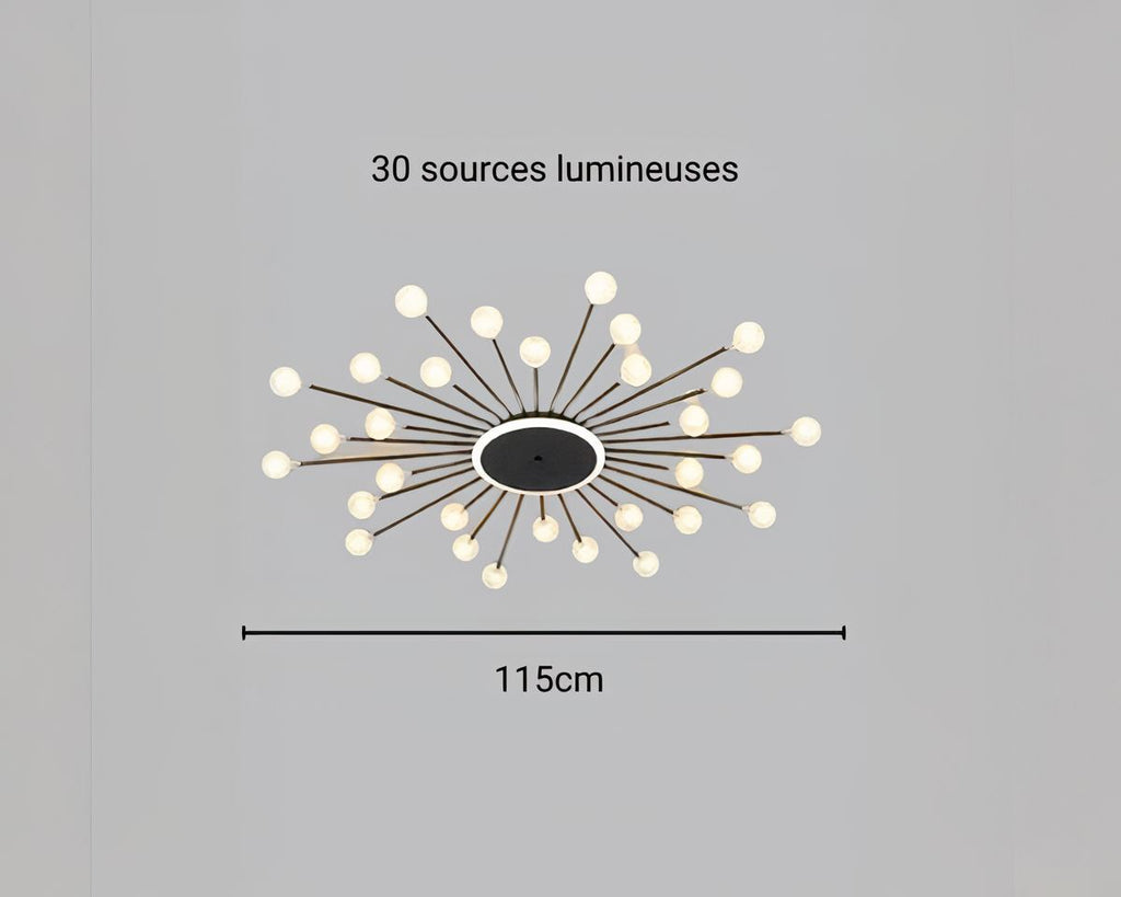 Lustre salle à manger spoutnik plafonnier extra-plat, vue 9