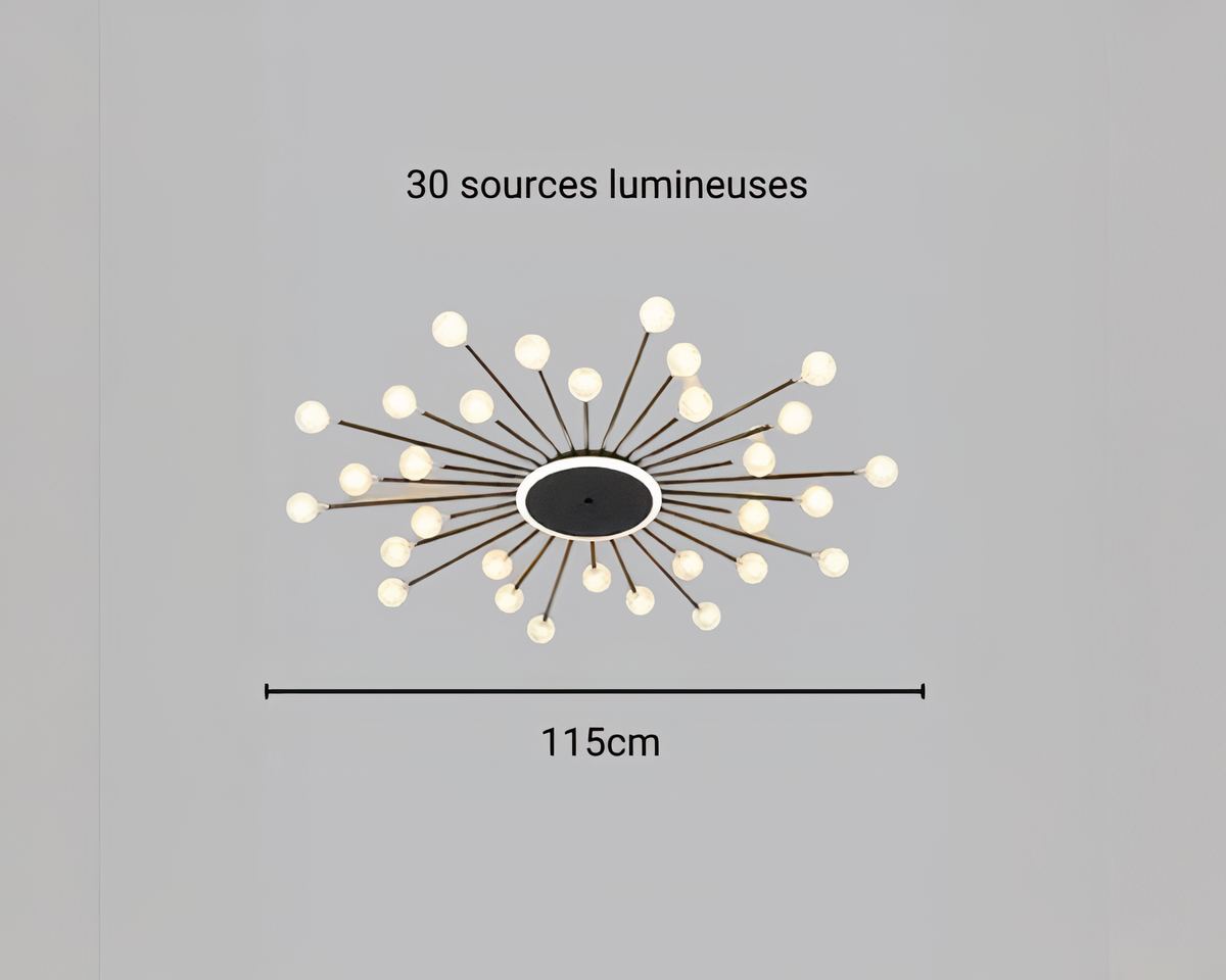 Lustre salle à manger spoutnik plafonnier extra-plat, vue 9