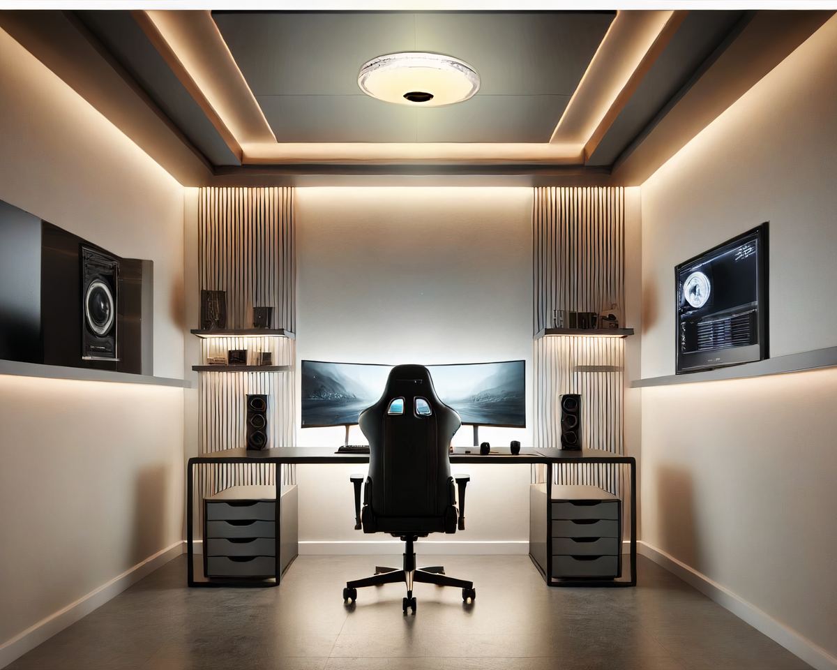 Lustre LED connecté RGB avec haut-parleur