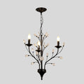 Lustre ancien hollandais noir à détails de cristal, vue 5