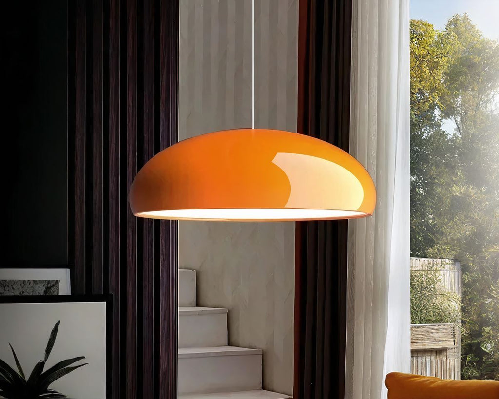 Lustre entrée abat-jour chapeau en métal coloré, vue 4